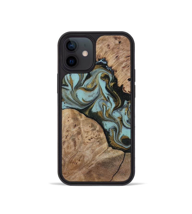 iPhone 12 mini Wood Phone Case - Mareli (Green, 814657)