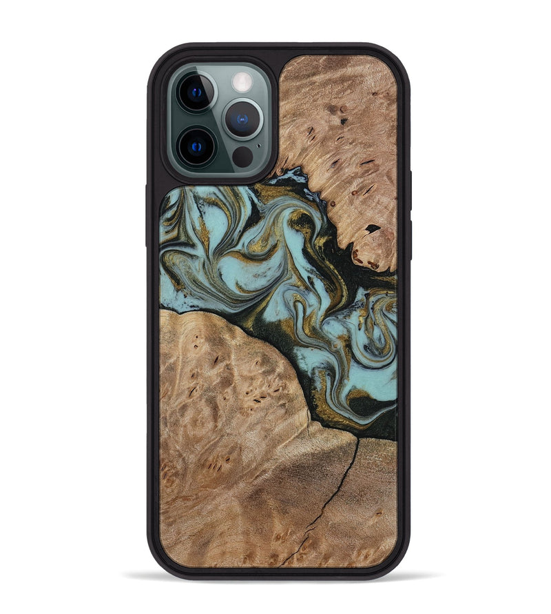 iPhone 12 Pro Max Wood Phone Case - Mareli (Green, 814657)