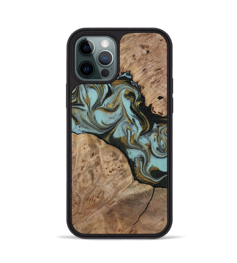 iPhone 12 Pro Wood Phone Case - Mareli (Green, 814657)
