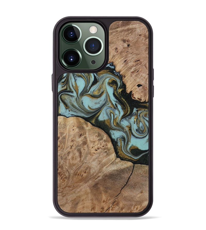 iPhone 13 Pro Max Wood Phone Case - Mareli (Green, 814657)