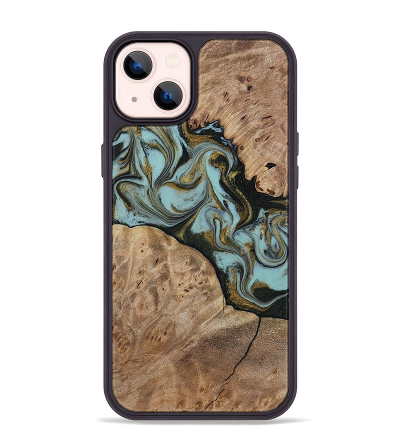 iPhone 14 Plus Wood Phone Case - Mareli (Green, 814657)