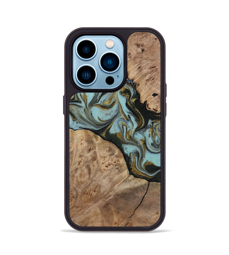iPhone 14 Pro Wood Phone Case - Mareli (Green, 814657)