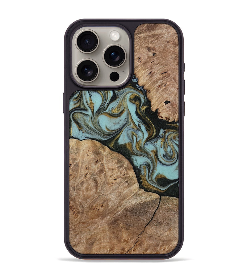 iPhone 15 Pro Max Wood Phone Case - Mareli (Green, 814657)