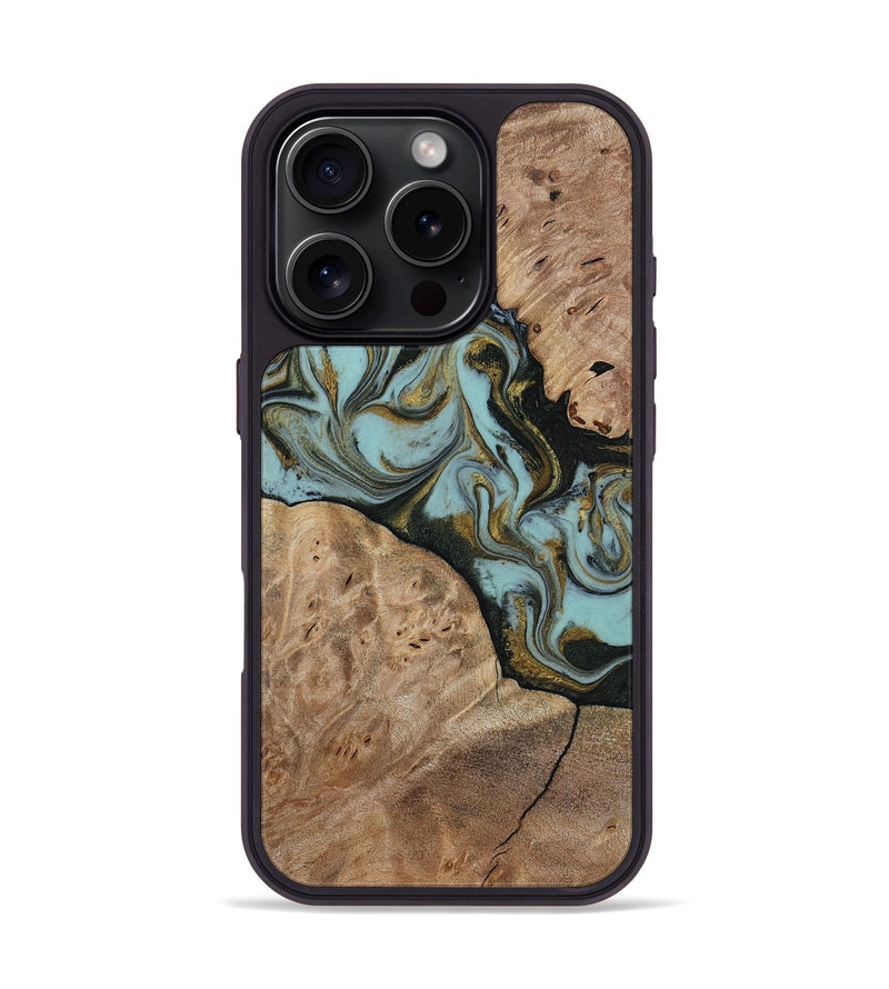 iPhone 16 Pro Wood Phone Case - Mareli (Green, 814657)