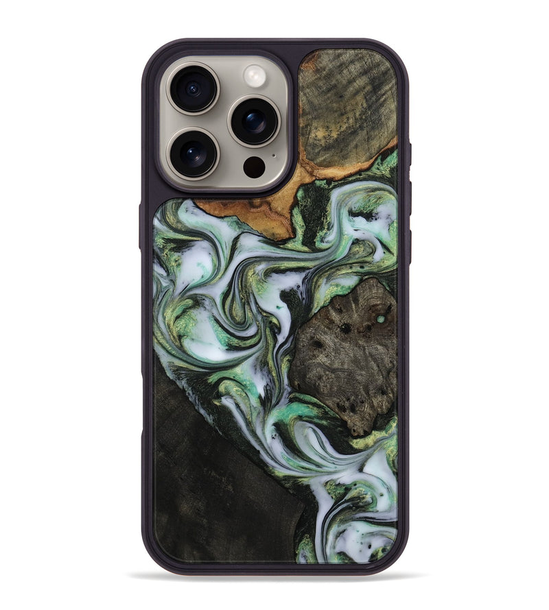 iPhone 16 Pro Max Wood Phone Case - Teri (Green, 814658)