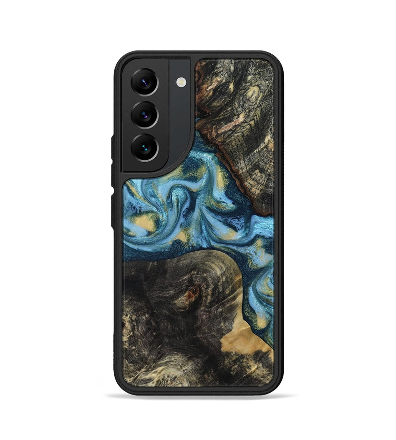 Galaxy S22 Wood Phone Case - Alize (Teal & Gold, 814700)