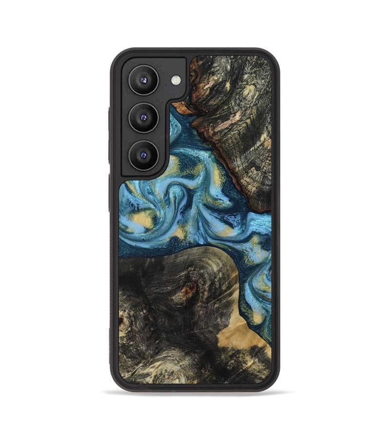 Galaxy S23 Wood Phone Case - Alize (Teal & Gold, 814700)