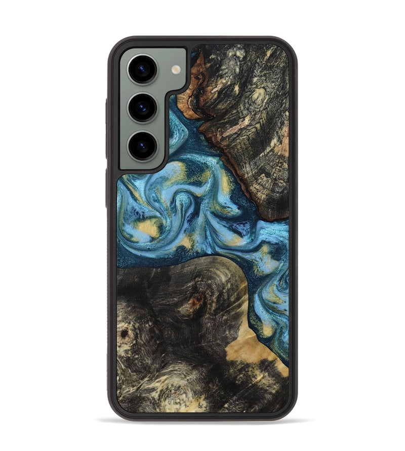 Galaxy S23 Plus Wood Phone Case - Alize (Teal & Gold, 814700)