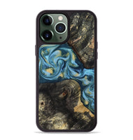 iPhone 13 Pro Max Wood Phone Case - Alize (Teal & Gold, 814700)