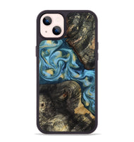 iPhone 14 Plus Wood Phone Case - Alize (Teal & Gold, 814700)