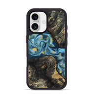 iPhone 17 Wood Phone Case - Alize (Teal & Gold, 814700)
