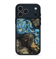 iPhone 17 Pro Max Wood Phone Case - Alize (Teal & Gold, 814700)