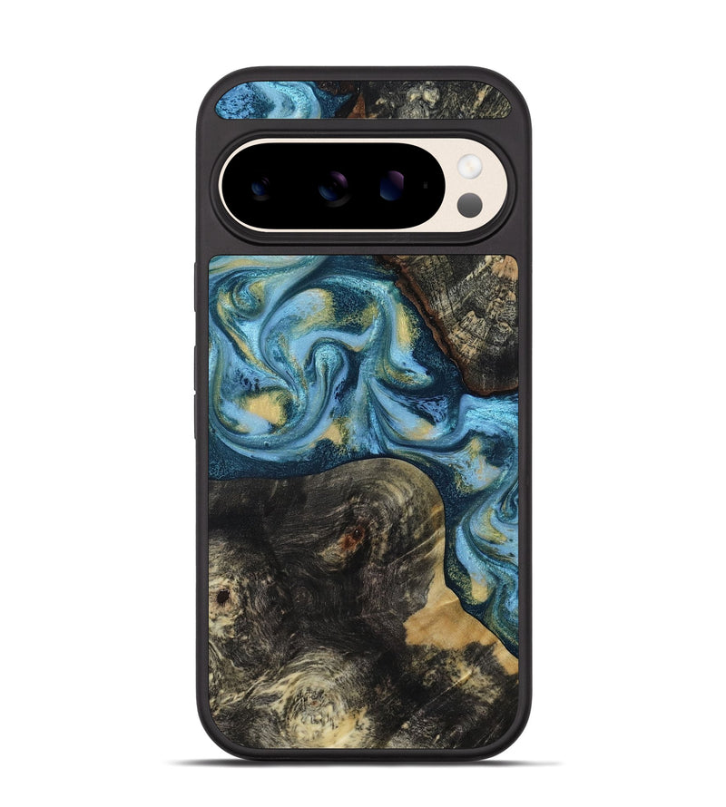 Pixel 10 Wood Phone Case - Alize (Teal & Gold, 814700)