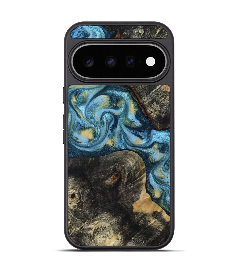 Pixel 11 Pro Wood Phone Case - Alize (Teal & Gold, 814700)