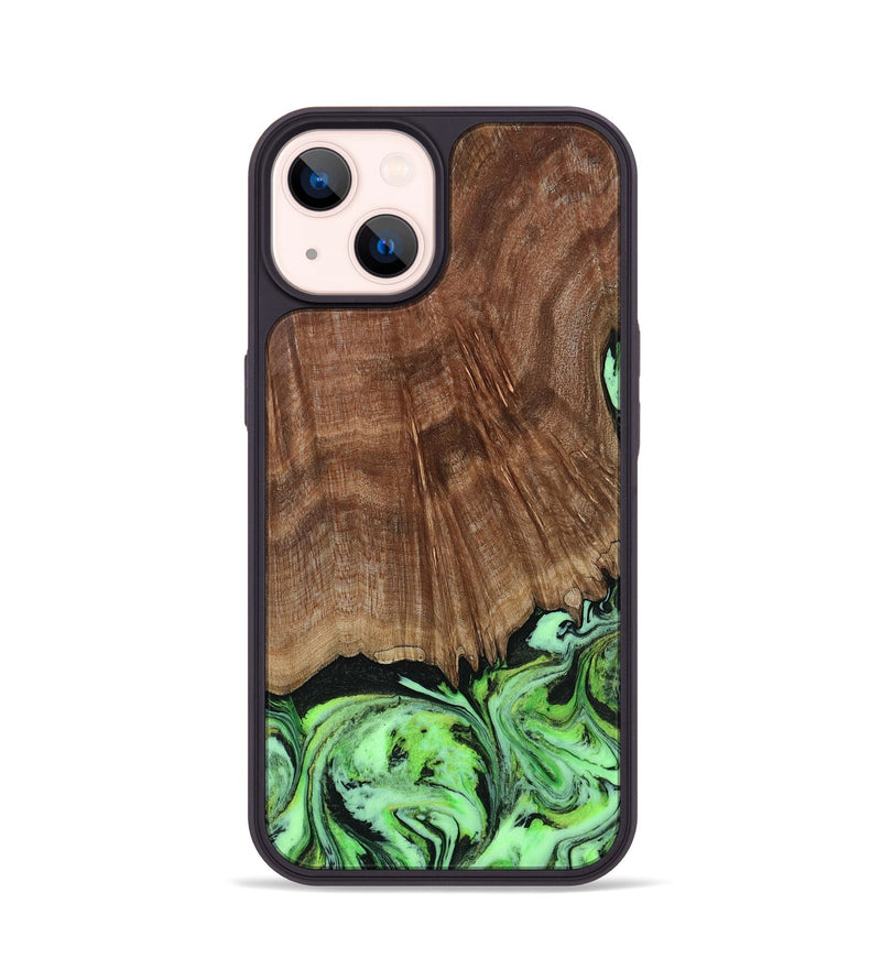 iPhone 14 Wood Phone Case - Lynda (Green, 814705)