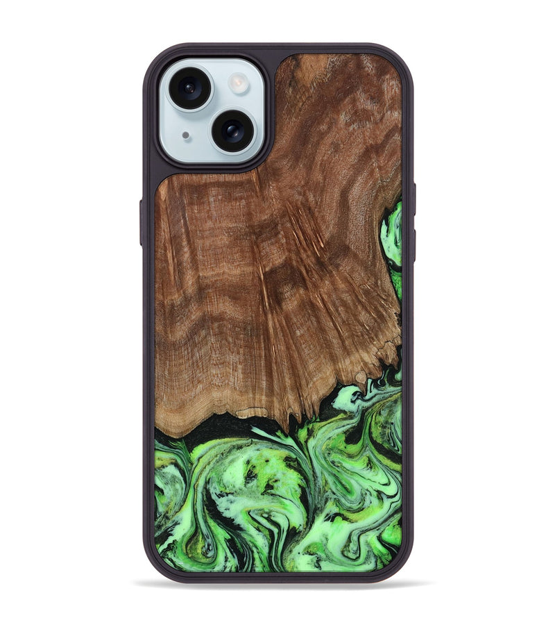 iPhone 15 Plus Wood Phone Case - Lynda (Green, 814705)