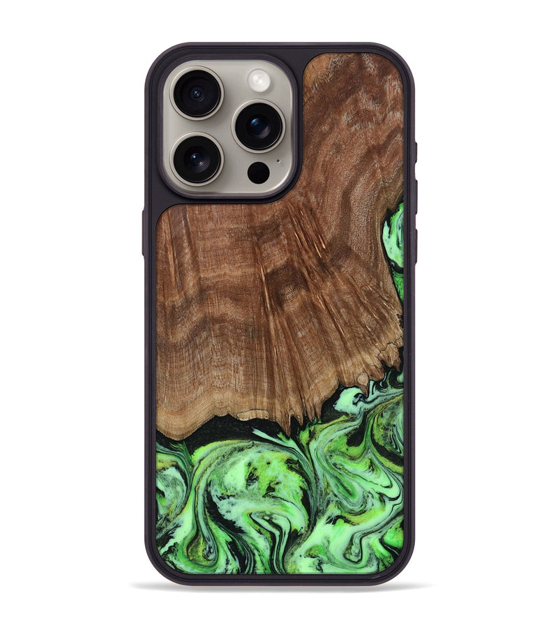 iPhone 15 Pro Max Wood Phone Case - Lynda (Green, 814705)