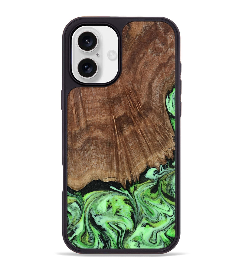 iPhone 16 Plus Wood Phone Case - Lynda (Green, 814705)