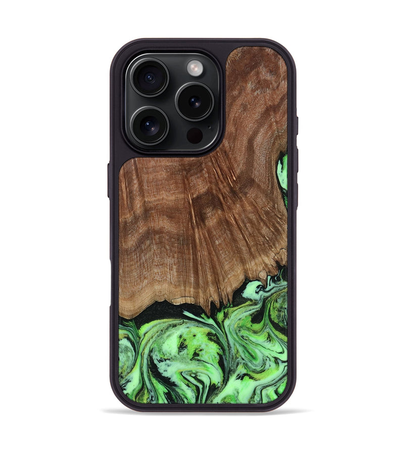 iPhone 16 Pro Wood Phone Case - Lynda (Green, 814705)