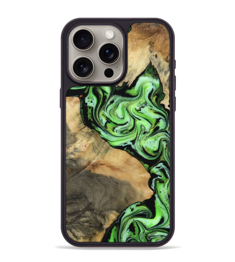 iPhone 15 Pro Max Wood Phone Case - Jordan (Green, 814711)