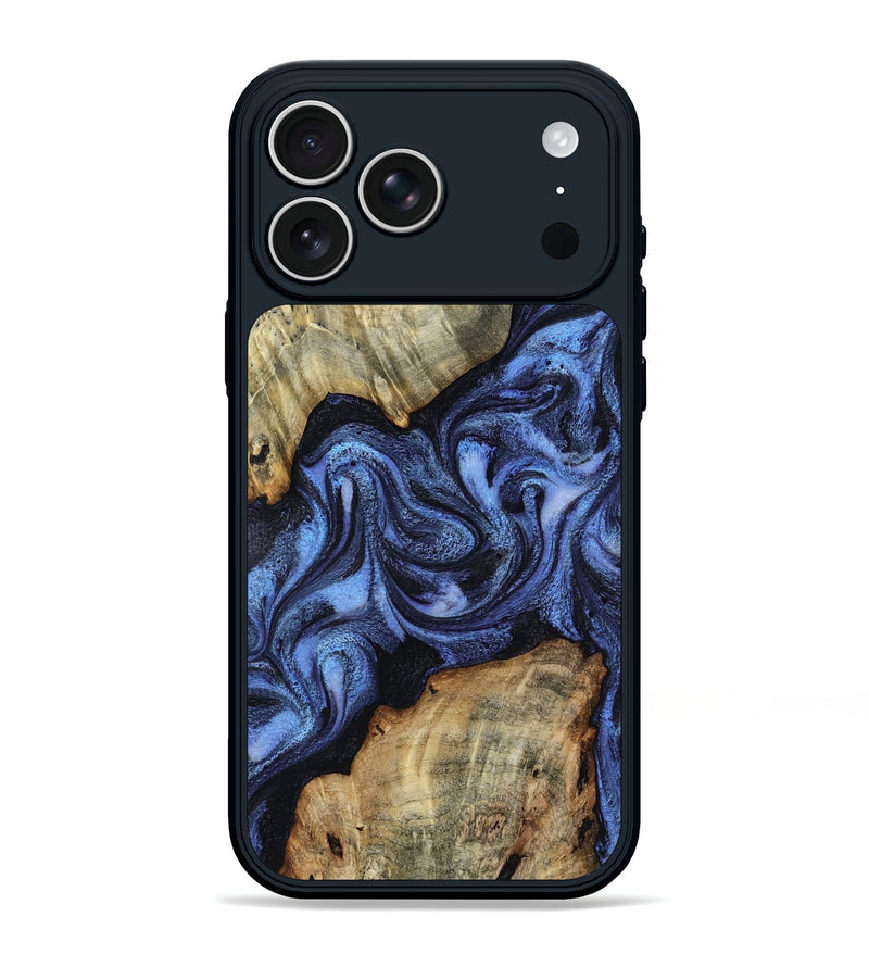 iPhone 17 Pro Max Wood Phone Case - Westley (Blue, 814713)