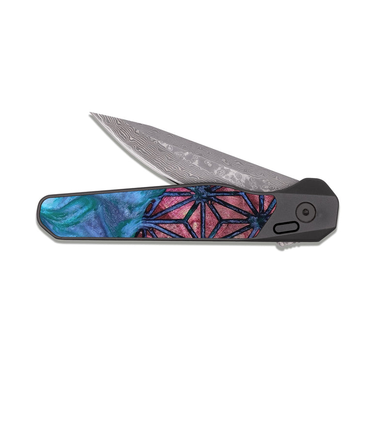 EDC Dark Damascus Wood Pocket Knife - Lucile (Pattern, 814725)