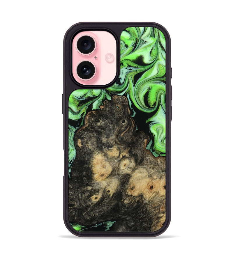 iPhone 16 Wood Phone Case - Nallely (Green, 814729)