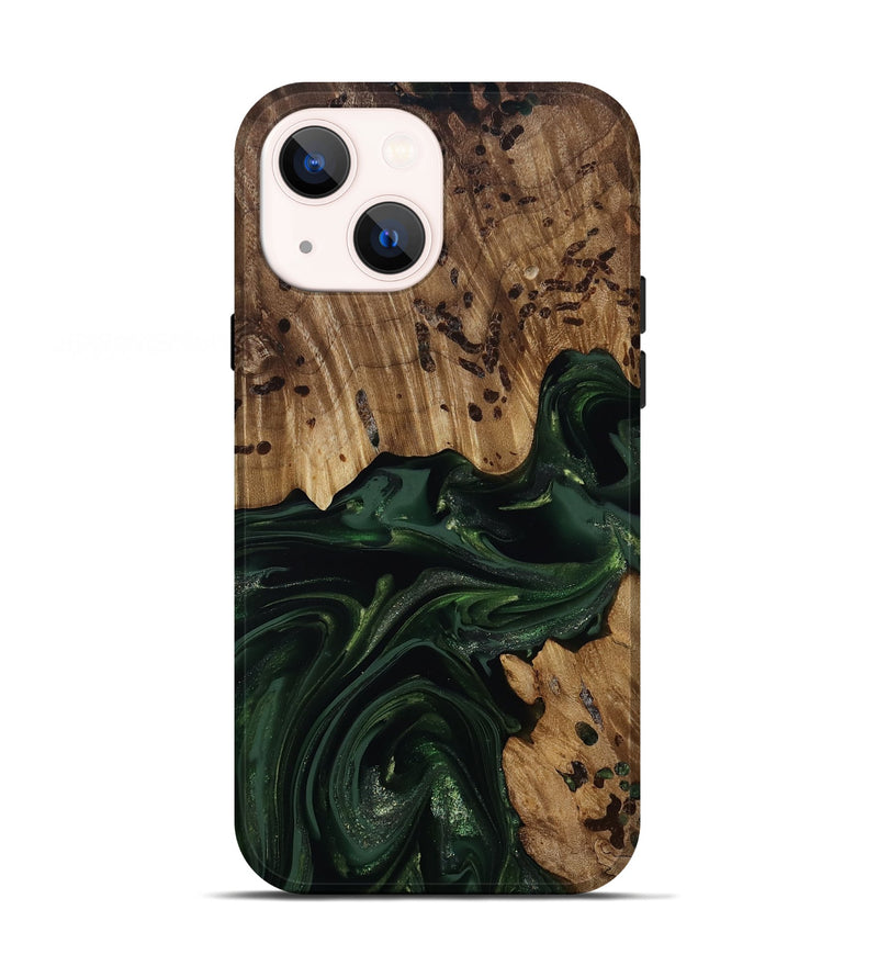 iPhone 13 Wood Live Edge Phone Case - Brant (Green, 814773)