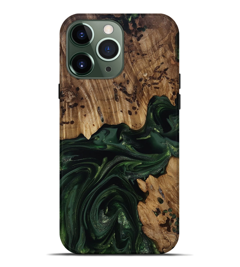 iPhone 13 Pro Max Wood Live Edge Phone Case - Brant (Green, 814773)