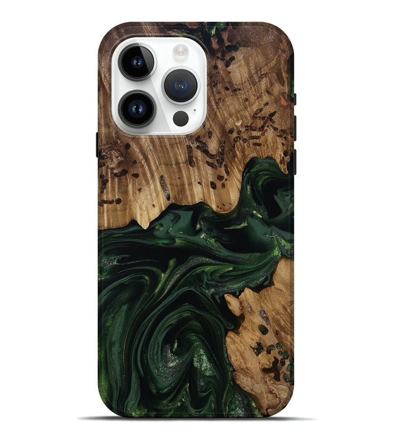 iPhone 15 Pro Max Wood Live Edge Phone Case - Brant (Green, 814773)