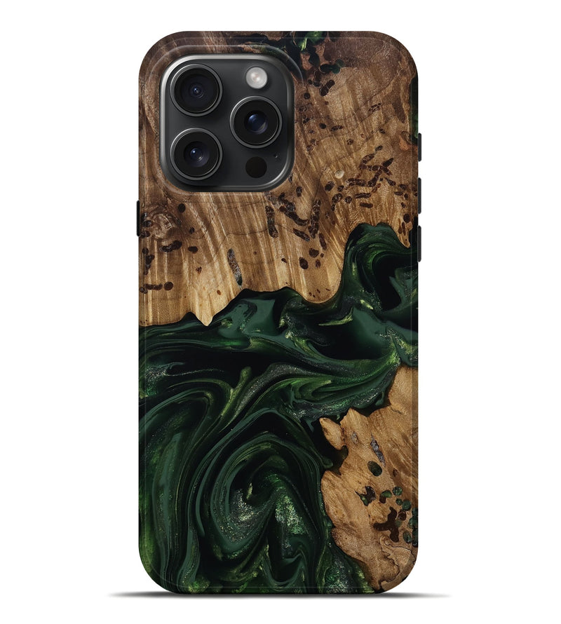 iPhone 16 Pro Max Wood Live Edge Phone Case - Brant (Green, 814773)