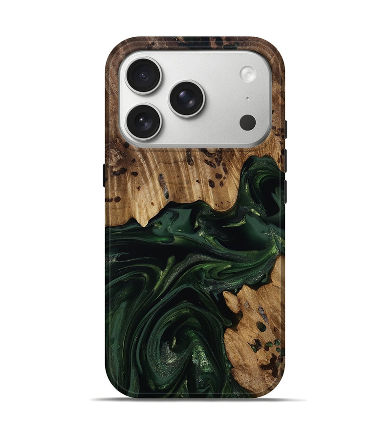 iPhone 17 Pro Wood Live Edge Phone Case - Brant (Green, 814773)