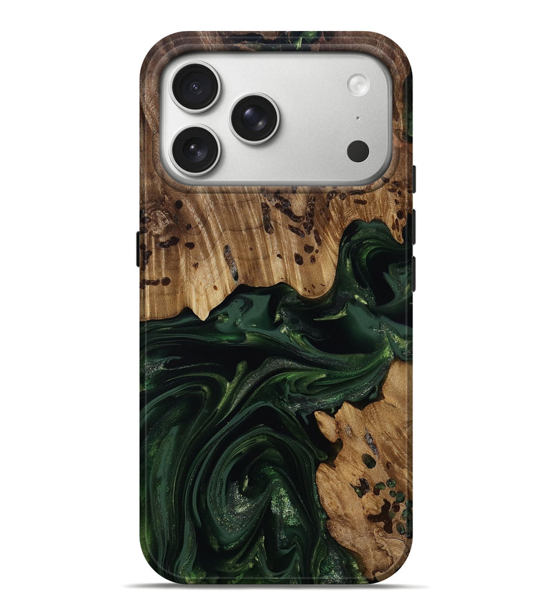 iPhone 17 Pro Max Wood Live Edge Phone Case - Brant (Green, 814773)