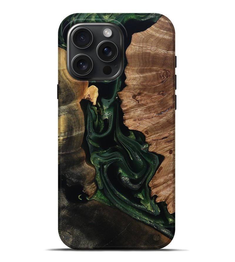 iPhone 16 Pro Max Wood Live Edge Phone Case - Mac (Green, 814779)
