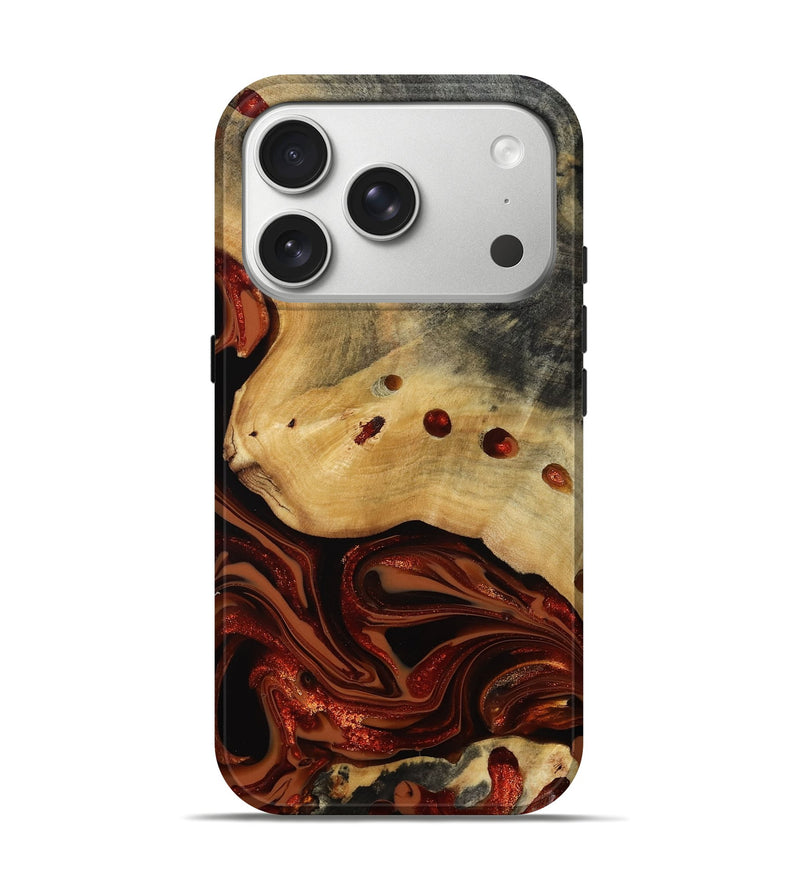 iPhone 17 Pro Wood Live Edge Phone Case - Mariam (Red, 814781)