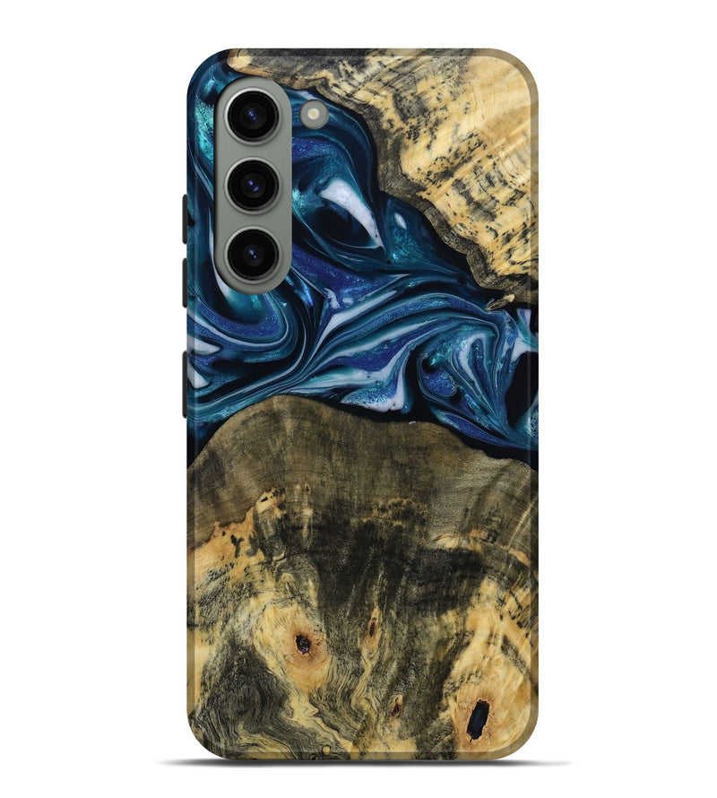 Galaxy S23 Plus Wood Live Edge Phone Case - Leo (Blue, 814784)