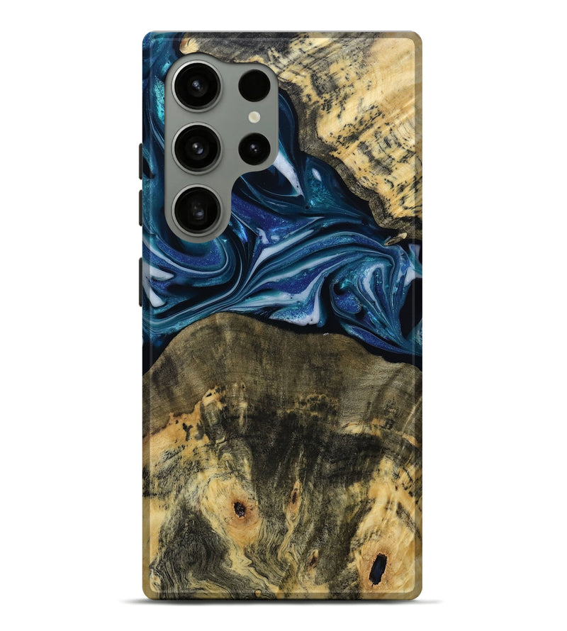 Galaxy S24 Ultra Wood Live Edge Phone Case - Leo (Blue, 814784)
