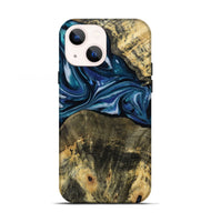 iPhone 13 Wood Live Edge Phone Case - Leo (Blue, 814784)