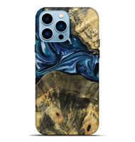 iPhone 14 Pro Max Wood Live Edge Phone Case - Leo (Blue, 814784)