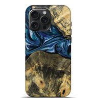 iPhone 16 Pro Max Wood Live Edge Phone Case - Leo (Blue, 814784)