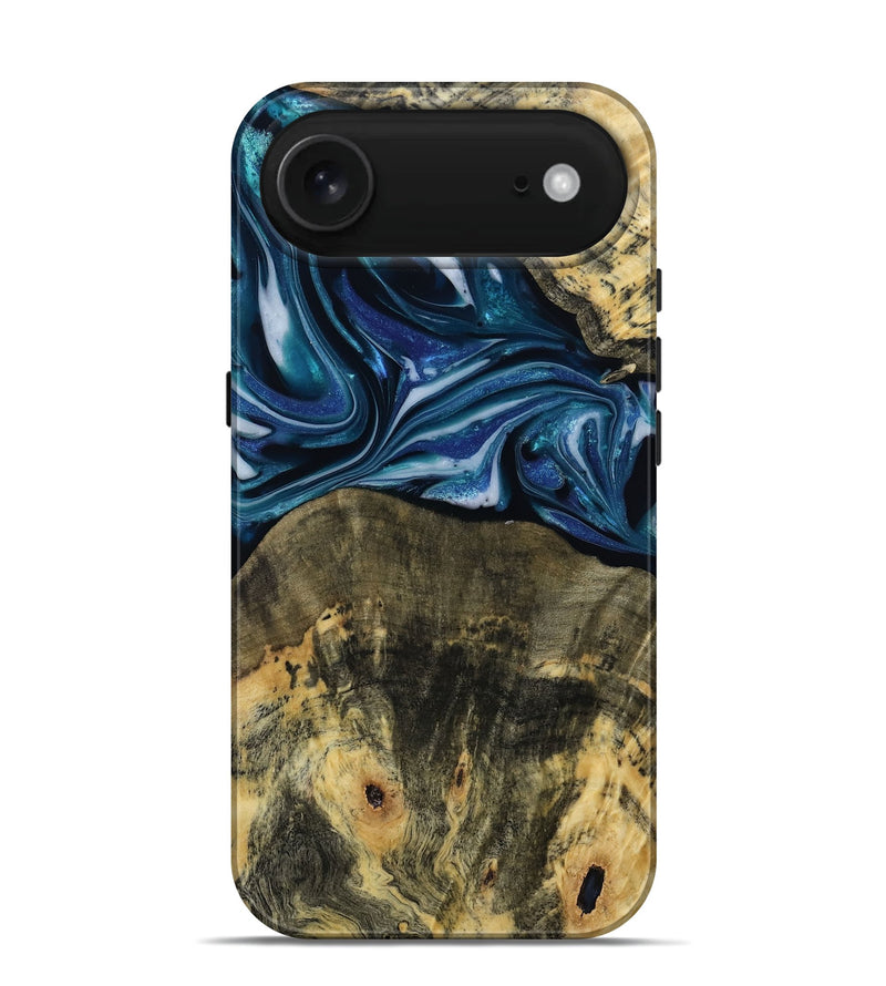 iPhone 17 Air Wood Live Edge Phone Case - Leo (Blue, 814784)