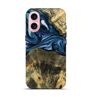 iPhone 17 Wood Live Edge Phone Case - Leo (Blue, 814784)