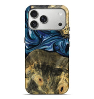 iPhone 17 Pro Max Wood Live Edge Phone Case - Leo (Blue, 814784)