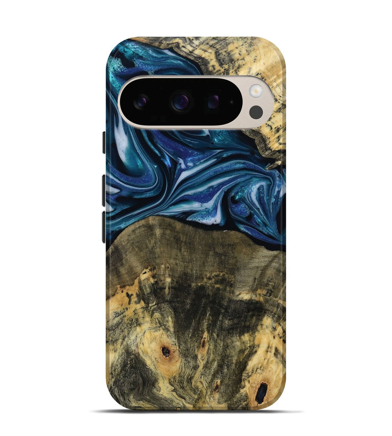 Pixel 10 Wood Live Edge Phone Case - Leo (Blue, 814784)
