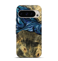 Pixel 9 Wood Live Edge Phone Case - Leo (Blue, 814784)