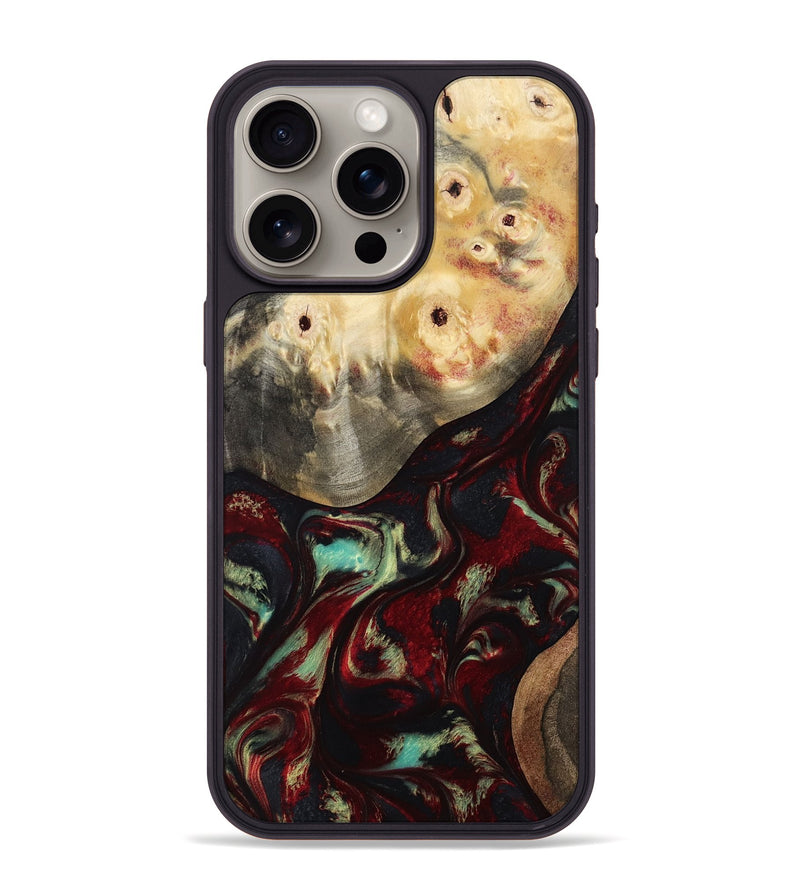 iPhone 15 Pro Max Wood Phone Case - Mariann (Red, 814806)