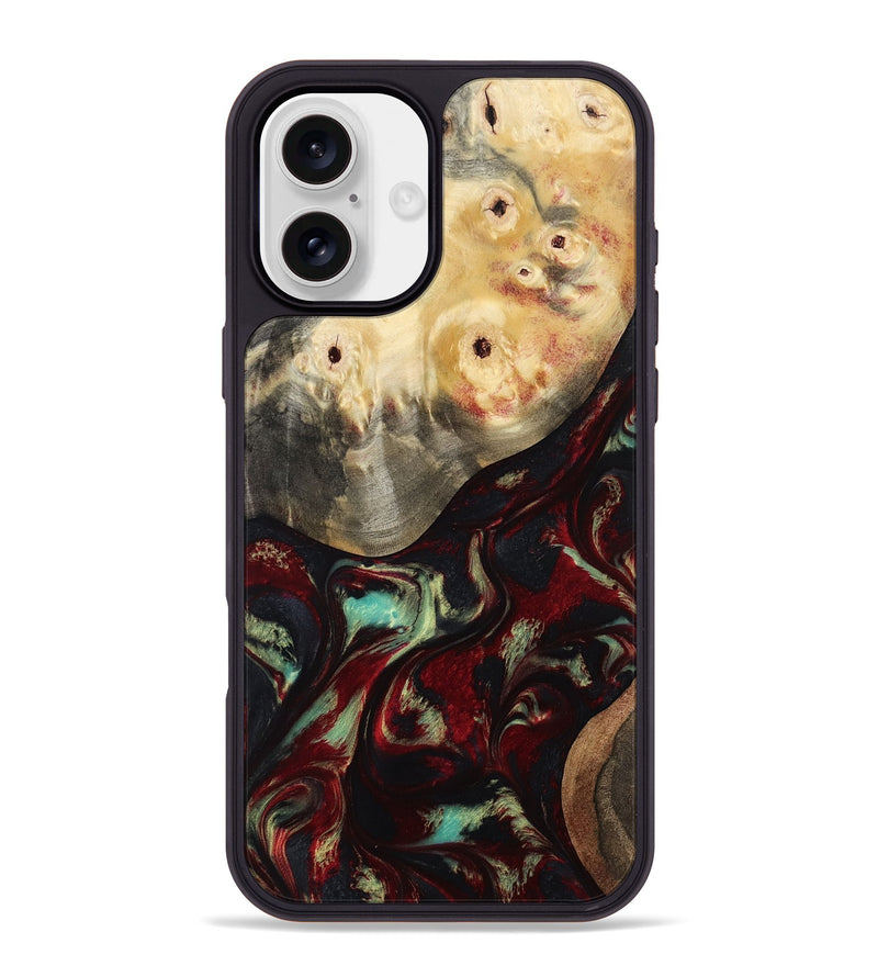 iPhone 16 Plus Wood Phone Case - Mariann (Red, 814806)