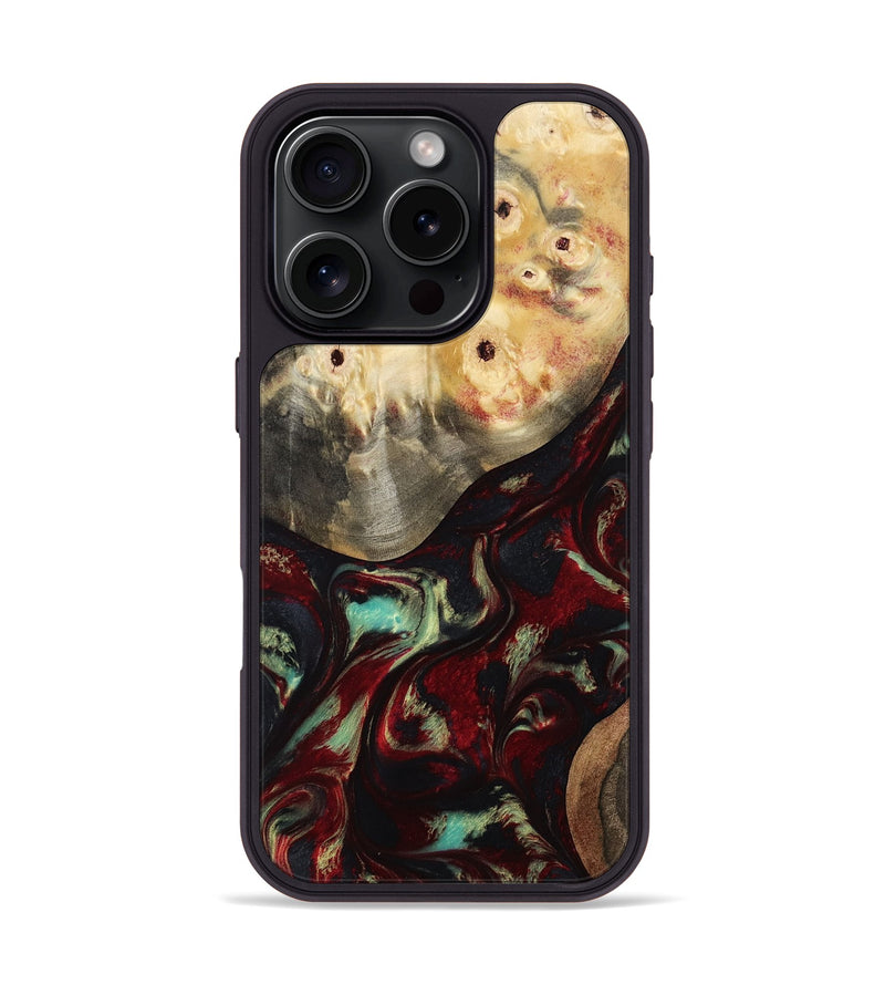 iPhone 16 Pro Wood Phone Case - Mariann (Red, 814806)