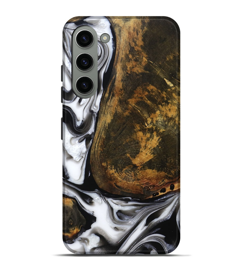 Galaxy S23 Plus Wood Live Edge Phone Case - Brown (Black & White, 814824)