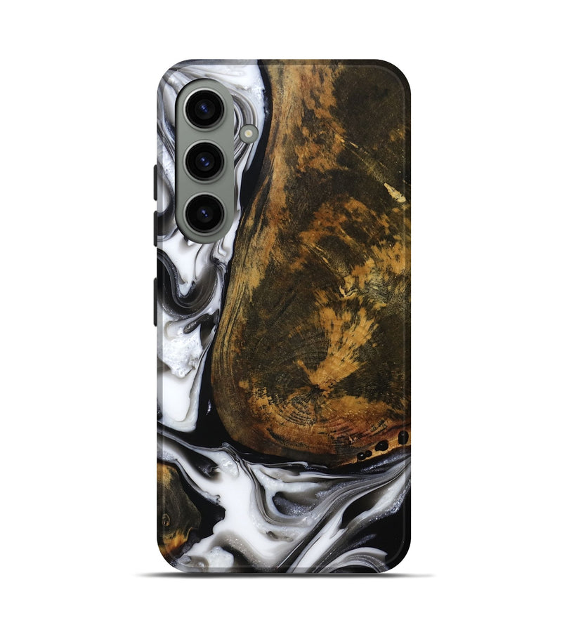 Galaxy S24 Wood Live Edge Phone Case - Brown (Black & White, 814824)